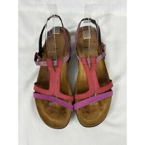 Naot Judith Sandals Purple Red 38 Comfort Cork Sole Strappy Adjustable Boho